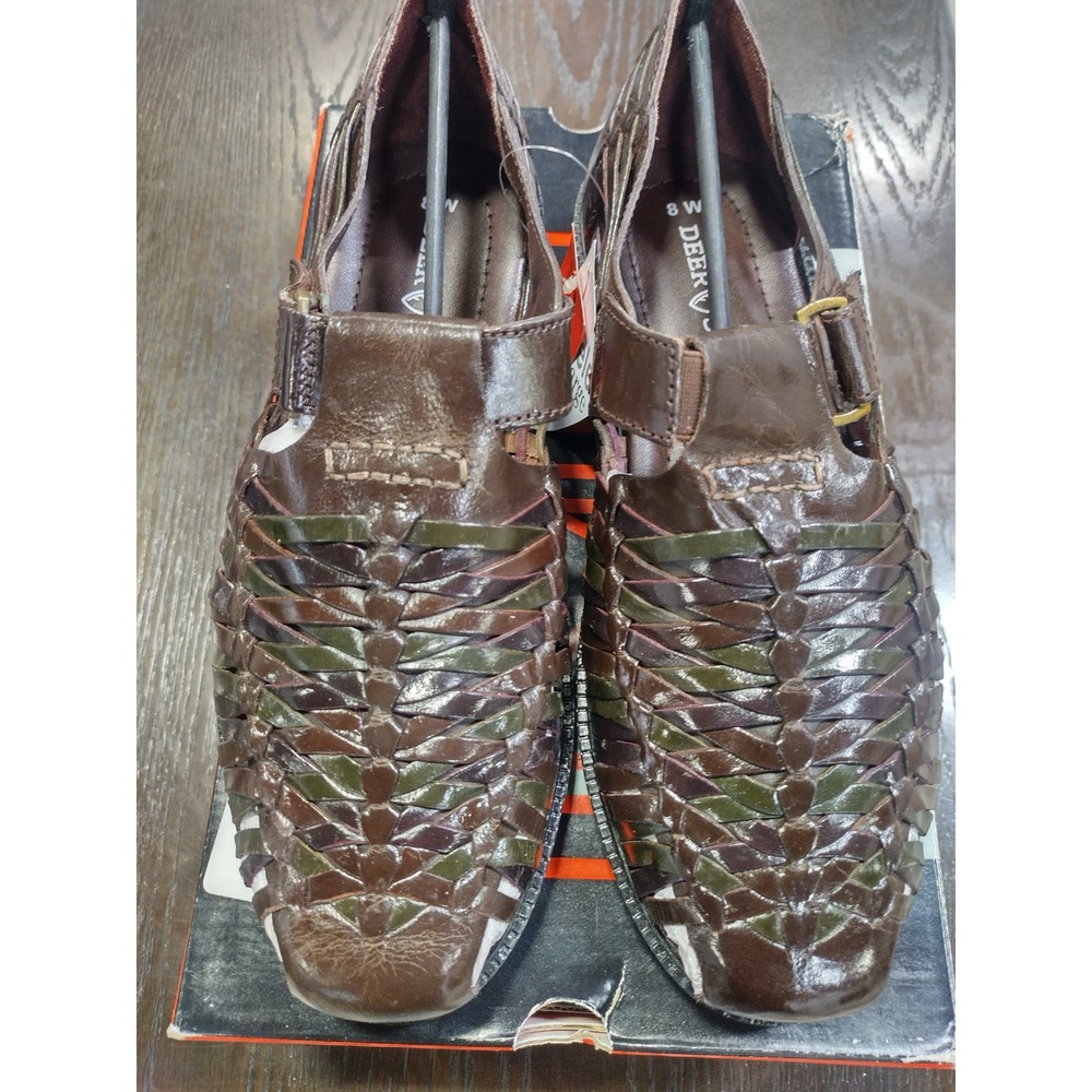 Deer Stags Bamboo2 Mens Brown Multi Woven Huarache Loafers Size 8 Wide NIB